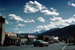 Cars, shops, buildings, Banff, automobiles, vehicles, 1970s, CCAV01P09_18