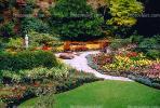 Garden, flowers, path, trees, The Butchart Gardens, Vancouver
