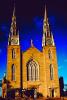 Ottawa's Notre-Dame Cathedral Basilica, twin spires, steeples, landmark building