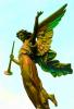Angel Statue, Bugle, flight, wings, trumpet, herald, robe, woman, female, CCOV02P08_16B