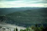 Highway, river, forest, hills, mountains, Dawson City, CCYV01P04_17