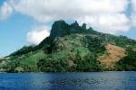 Mountain, shoreline, trees, Waya Lailai Island, CDFV01P03_14