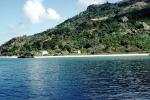Beach, Sand, Mountain, shoreline, trees, Waya Lailai Island, CDFV01P03_16