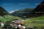 Alps, Mountains, Valley, Homes, Houses, fields, village, Equanimity