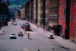 Innsbruck, City, Street, Cars, Buildings, Tracks