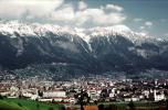 Valley, Mountains, City, Town, Alps, buildings, homes, houses, Innsbruck, CEAV01P14_01
