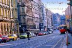 Cars, Trolley, Street, Rail, Buildings, Prague, CECV01P04_14B