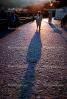 Person Walking, shadow, cobblestone street, Sunset, Sunclipse, CECV01P09_06B.0643