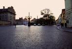 Cobblestone Street, Lady Walking, Wall, sidewalk, Sunset, Sunclipse, Prague, CECV01P10_17