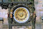 Astronomical Clock, Old Town Square, Prague, Round, Circular, Circle, outdoor clock, outside, exterior, building, CECV02P01_13.0149