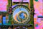 Astronomical Clock, Old Town Square, Prague, Round, Circular, Circle, outdoor clock, outside, exterior, building, CECV02P01_14B.0149