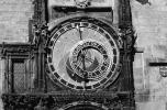 Astronomical Clock, Old Town Square, Prague, Round, Circular, Circle, outdoor clock, outside, exterior, building, CECV02P01_14BW