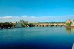 Charles Bridge, Vltava River, Prague, castle, Shoreline, CECV02P03_19.0643