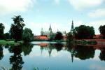 reflection, water, moat, castle, mansion, building, Frederiksbord national historic museum, Hillerod
