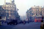 Piccadilly Circus, landmark, Cars, Doubledecker Bus, Wrigley's, 1940s