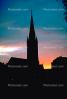 Sunset, Cathedral Spire, tower, Bath, England