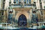 Entrance, Doorway, Statues, Arch, Bath Abbey, Bath, Somerset, England, CEEV03P10_09.2583