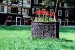 Flower Pot, Tulips, bar-relief, lawn, London, CEEV05P03_06