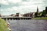 River, Bridge, buildings, landmark, fisherman, boys, Inverness, Scotland, CEEV06P05_04