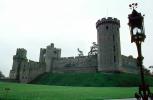 Warwick Castle, medieval castle, Tower, Turret, Walls, Lamp, Warwickshire, England, CEEV06P08_13