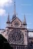 Rose Window from the outside, Spire, Notre Dame Cathedral, Paris, CEFV01P02_06