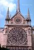 Rose Window from the outside, Spire, Notre Dame Cathedral, Paris, CEFV01P02_07.2584
