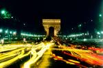 The Arc de Triomphe in the night, nighttime, CEFV01P06_15