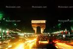 Champs-?lys?es , The Arc de Triomphe in the night, nighttime, CEFV01P06_18
