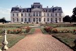 Chateau, cars, garden, path, pathway