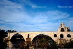 Pont Saint-Benezet Bridge, Pont d'Avignon, Rhone River, medieval bridge, Chapel of Saint Nicholas, ruins, landmark, CEFV03P15_18.2585