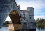 Pont Saint-Benezet Bridge, Pont d'Avignon, Rhone River, medieval bridge, Chapel of Saint Nicholas, ruin, landmark, CEFV04P01_03.2585