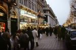 Champs de Elysee, sidewalk, lights, shops, December 1985