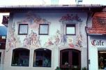 Wall Paintings, Windows, L?ftlmalerei, Oberammergau, Bavaria, Garmisch-Partenkirchen, Christ, Cross, Home, House, Painting, Fairytale, Crucifix, Wall Art, Luftlmalerei, wall-painting
