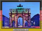 Siegestor (Victory Gate) or Victory Arch, Munich, Twilight, Dusk, Dawn, CEGV01P15_16