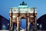 Siegestor (Victory Gate) or Victory Arch, Munich, Twilight, Dusk, Dawn, CEGV01P15_19