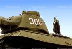 T-34 tank, Berlin, Barbed Wire, Soviet War Memorial, (Tiergarten), statue, CEGV02P08_10B.2588