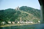 Castle, Church, Cathedral, Homes, Houses, Village, Town, Rhine River, South of Koblenz, (Rhein), 1950s, CEGV03P11_07