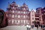 Heidelberg Castle, Heidelberger Schlossruin, K?nigstuhl Hillside, landmark, 1950s