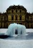 Frozen Water Fountain, Ice, Pond, Castle, Wurzburg