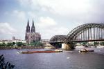 Cathedral, Arch Bridge, Kšln, Cologne, Rhine River, (Rhein), North Rhine-Westphalia