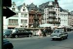 Opel, cars, buildings, town, village, automobile, vehicles, 1950s