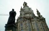 The FrauenKirche, (Church of Our Lady), building, statue, landmark, Dresden