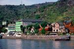 Homes, Houses, Village, Town, Hilltop, Mountains, Rhine River Gorge, (Rhein), Rhine River, CEGV06P04_07