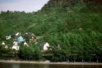 Homes, Houses, Village, Town, Hill, Forest, trees, Mountains, Rhine River Gorge, (Rhein)
