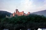 Stolzenfels Palace, red Castle, Hilltop, Mountain, forest, fortress, Rhine River, (Rhein)