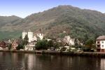 buildings, hills, mountains, homes, houses, village, town, Mosel River
