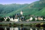 Church, Hillside, Homes, Riverfront, village, Cochem, Mosel (wine region), River