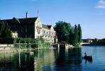 Rusel Hotel, Lake Constance, Fisherman, Trees, Reflection, Boat, Bucolic