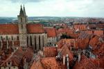 Saint Jakobs?s Cathedral, Town, Red Rooftops, Homes, Houses, Buildings, Cathedral, Church, Rothenburg ob der Tauber, Bavaria, Middle Franconia, Ansbach
