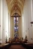 Stained Glass Window, Altar, Cross, Church Interior